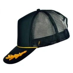 Otto Gold Leaves Mesh Trucker Snapback Baseball Cap -Novel Accessories 110116