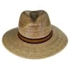 Striped Band Explorer Palm Straw Fedora Hat 1 Striped Band Explorer Palm Straw Fedora Hat -Novel Accessories 127739