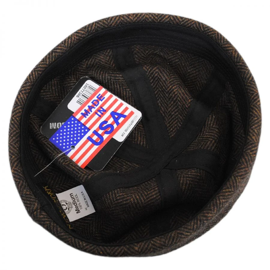 Six Panel Herringbone Wool Skull Cap Beanie Hat 4 Six Panel Herringbone Wool Skull Cap Beanie Hat - Image 2