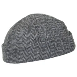 Six Panel Herringbone Wool Skull Cap Beanie Hat 7 Six Panel Herringbone Wool Skull Cap Beanie Hat -Novel Accessories 146615