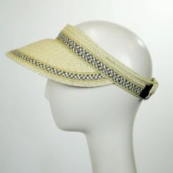 Tweed/Check Toyo Straw Rollable Visor -Novel Accessories 146761