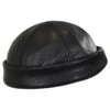 Six Panel Leather Skull Cap Beanie Hat