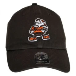 '47 BRAND Cleveland Browns NFL Clean Up Strapback Baseball Cap Dad Hat - Brown