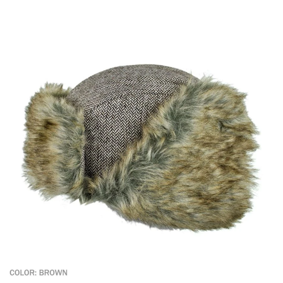 Herringbone Wool Blend Trapper Hat 4 Herringbone Wool Blend Trapper Hat - Image 2