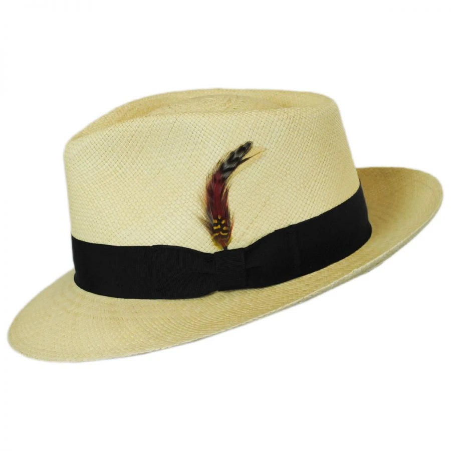 Stain Repellent Panama Straw C-Crown Fedora Hat 4 Stain Repellent Panama Straw C-Crown Fedora Hat - Image 2