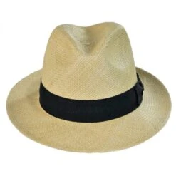 Scala Panama Straw Snap Brim Fedora Hat