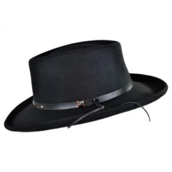 Leather Conch Band Wool Felt Gambler Hat 6 Leather Conch Band Wool Felt Gambler Hat -Novel Accessories 226874