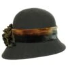 Silk Swirl Rose Wool Felt Cloche Hat