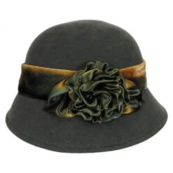 Silk Swirl Rose Wool Felt Cloche Hat 6 Silk Swirl Rose Wool Felt Cloche Hat -Novel Accessories 232725