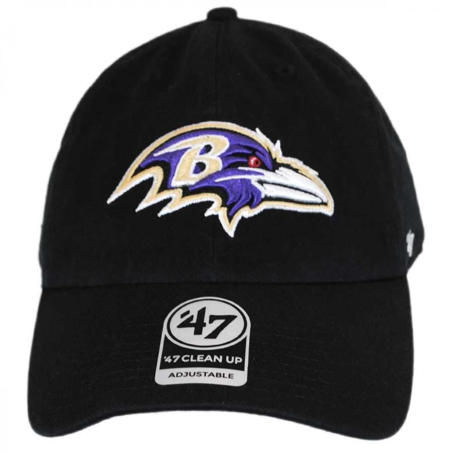 '47 BRAND Baltimore Ravens NFL Clean Up Strapback Baseball Cap Dad Hat 3 '47 BRAND Baltimore Ravens NFL Clean Up Strapback Baseball Cap Dad Hat