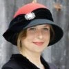 Two-Tone Wool Felt Cloche -Novel Accessories 257745