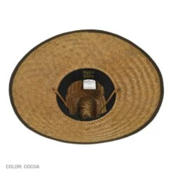 Palm Leaf Straw Lifeguard Hat W/ Bound Brim -Novel Accessories 27281