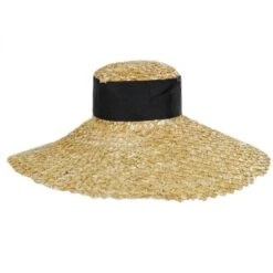 Chevron 6.5 Inch Brim Wheat Braid Lampshade Hat