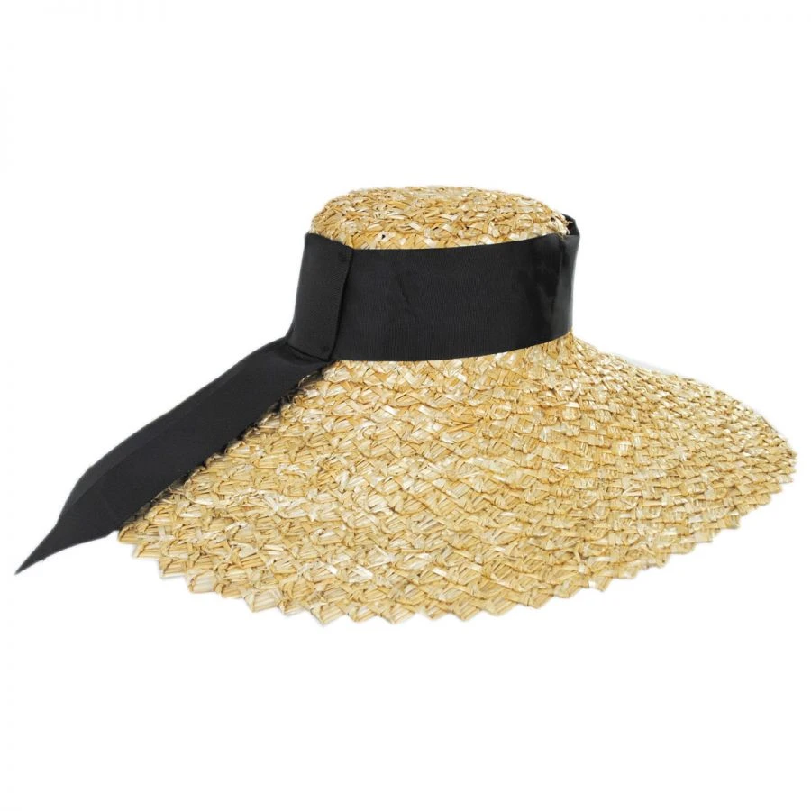 Chevron 6.5 Inch Brim Wheat Braid Lampshade Hat 4 Chevron 6.5 Inch Brim Wheat Braid Lampshade Hat - Image 2