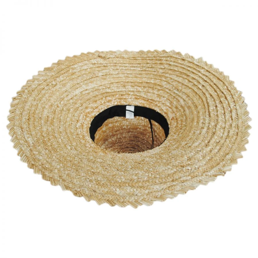 Chevron 6.5 Inch Brim Wheat Braid Lampshade Hat 5 Chevron 6.5 Inch Brim Wheat Braid Lampshade Hat - Image 3