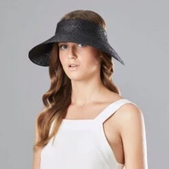 Marisol Raffia Straw Braid Visor