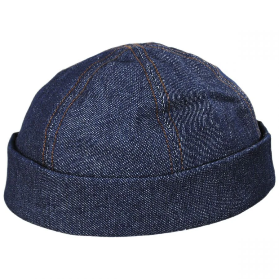Six Panel Denim Cotton Beanie Hat 3 Six Panel Denim Cotton Beanie Hat