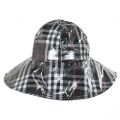 Plaid Wide Brim Rain Hat