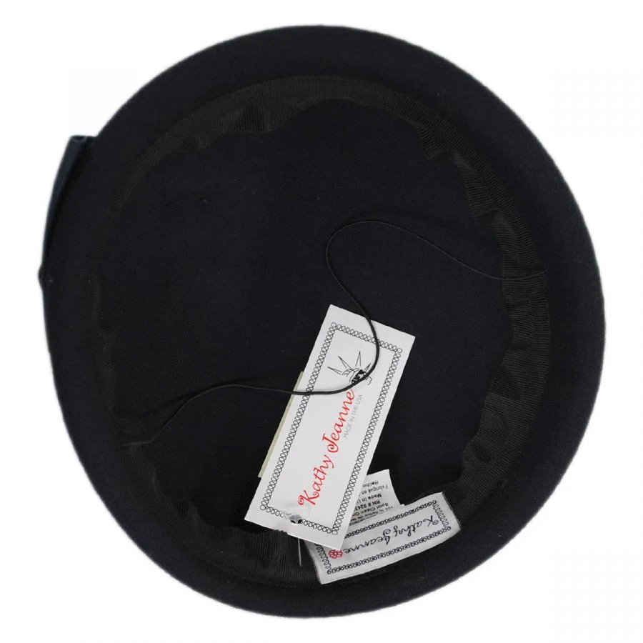 Wool Felt Ribbon Bow Accent Beret - Made To Order 5 Wool Felt Ribbon Bow Accent Beret - Made To Order - Image 3