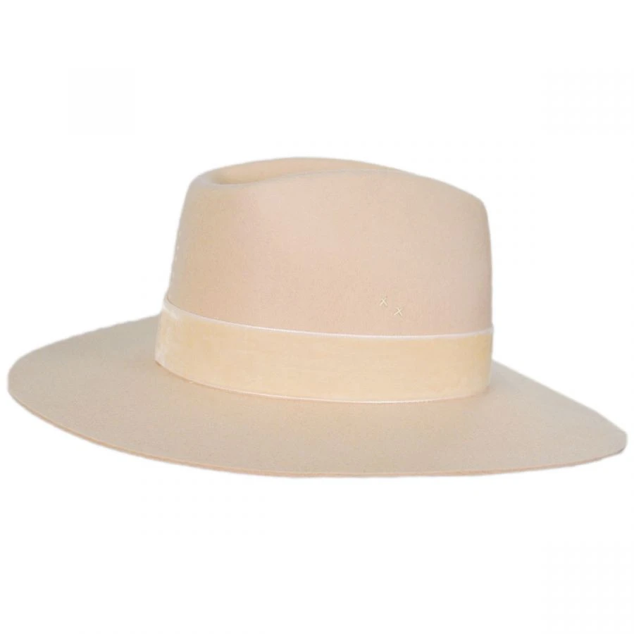 Benson Tri Wool Felt Fedora Hat - Beige 4 Benson Tri Wool Felt Fedora Hat - Beige - Image 2