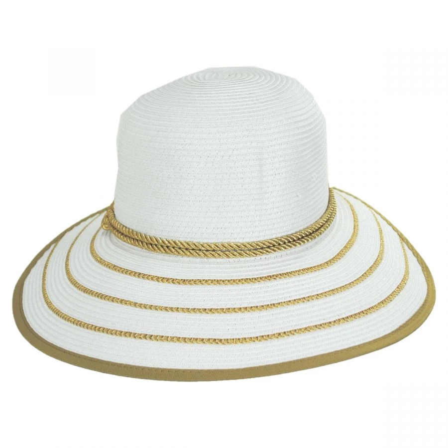 Metallic Sailor Knot Toyo Straw Facesaver Hat 3 Metallic Sailor Knot Toyo Straw Facesaver Hat
