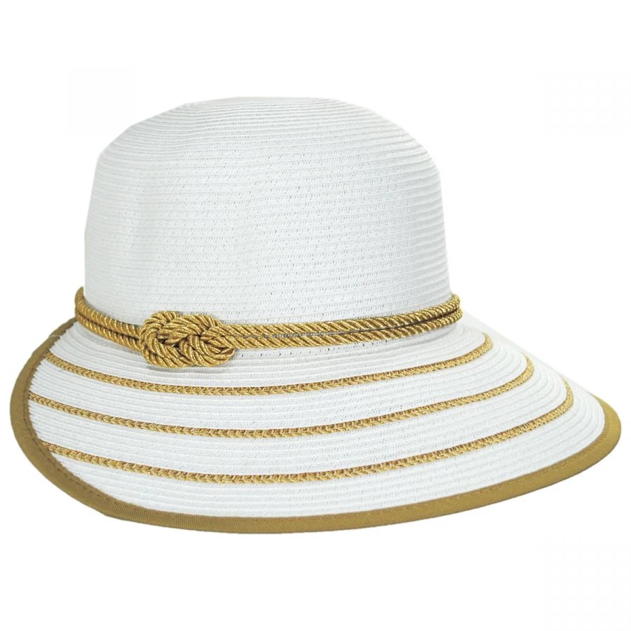 Metallic Sailor Knot Toyo Straw Facesaver Hat 4 Metallic Sailor Knot Toyo Straw Facesaver Hat - Image 2