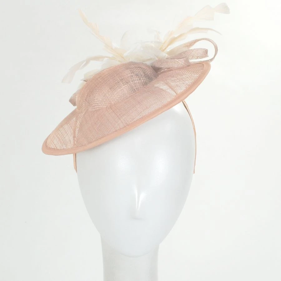 Feather Flower Dish Sinamay Straw Fascinator Hat 4 Feather Flower Dish Sinamay Straw Fascinator Hat - Image 2