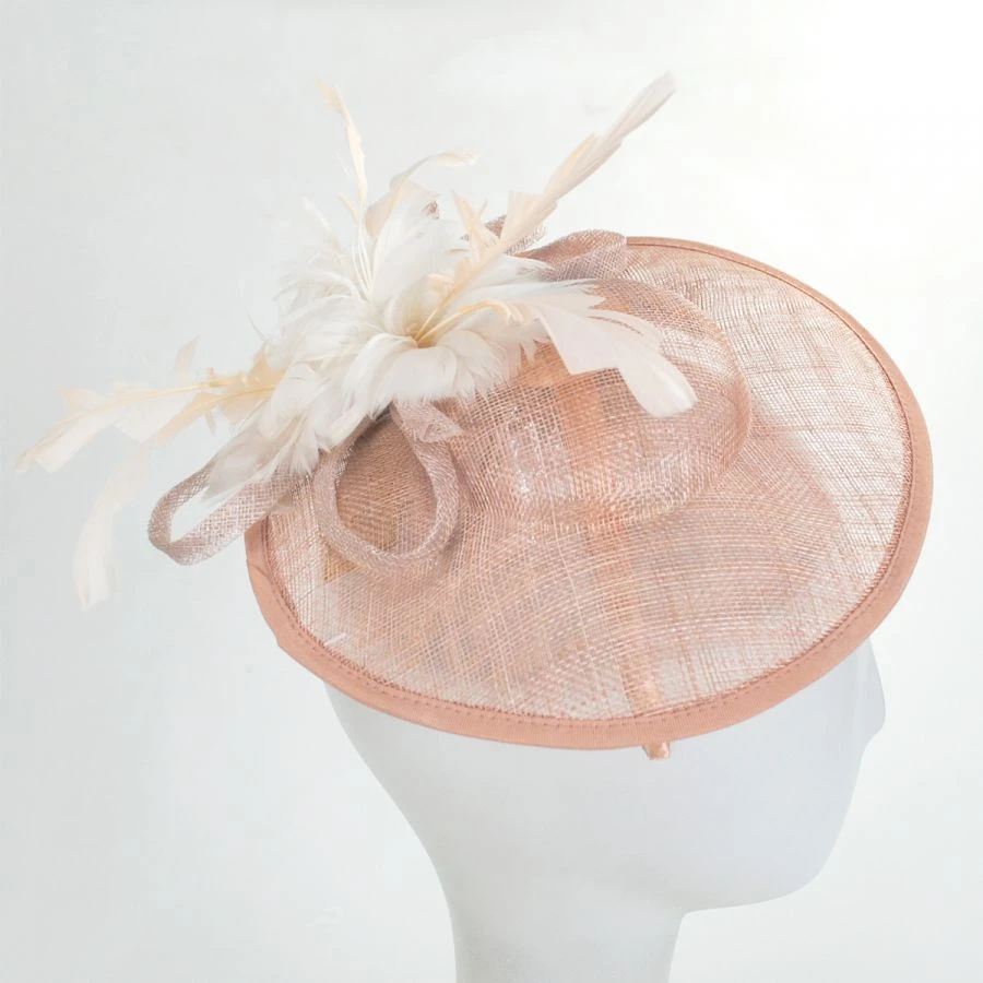 Feather Flower Dish Sinamay Straw Fascinator Hat 5 Feather Flower Dish Sinamay Straw Fascinator Hat - Image 3