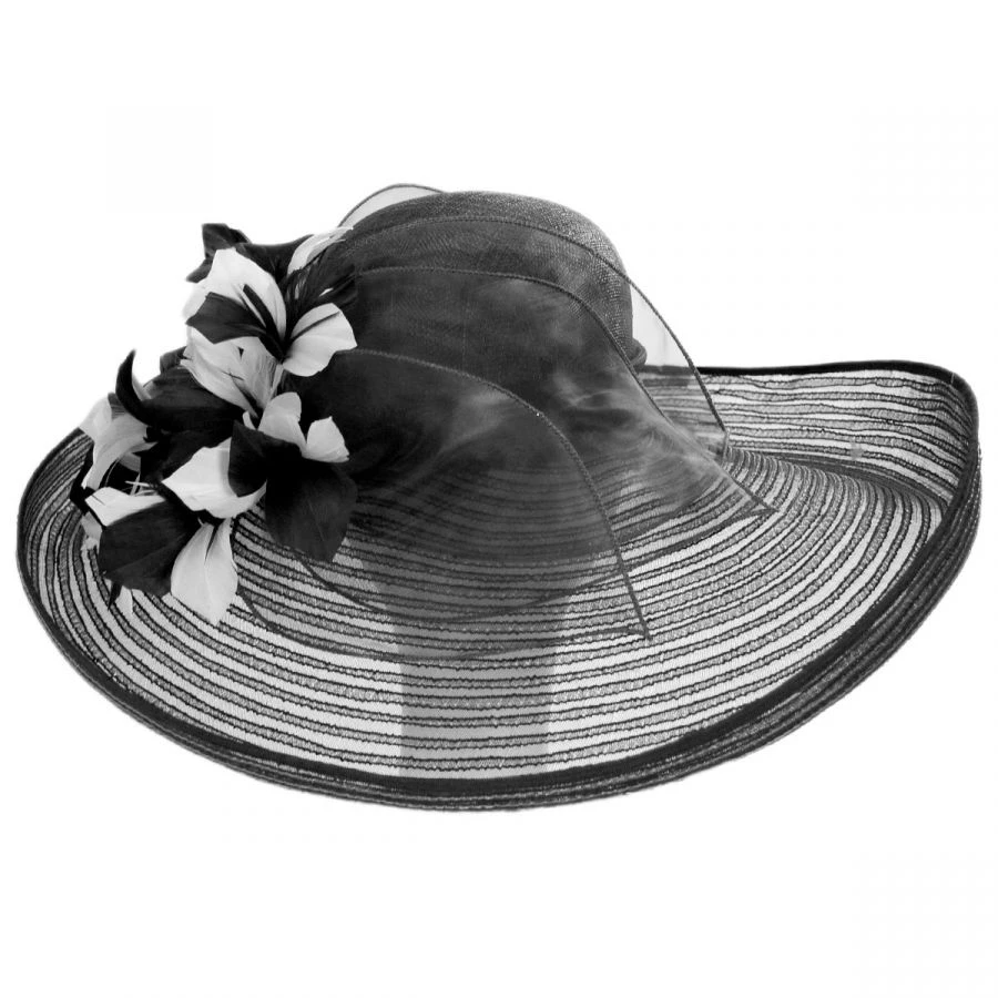 Scala Flor Dela Mar Sinamay Straw Wide Brim Boater Hat 3 Scala Flor Dela Mar Sinamay Straw Wide Brim Boater Hat