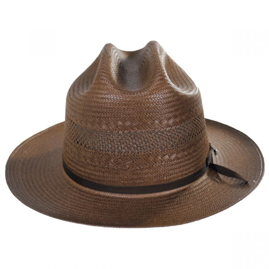 Stetson Open Road Vented Shantung Straw Western Hat - Chocolate Brown 3 Stetson Open Road Vented Shantung Straw Western Hat - Chocolate Brown