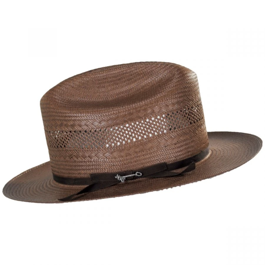 Stetson Open Road Vented Shantung Straw Western Hat - Chocolate Brown 4 Stetson Open Road Vented Shantung Straw Western Hat - Chocolate Brown - Image 2