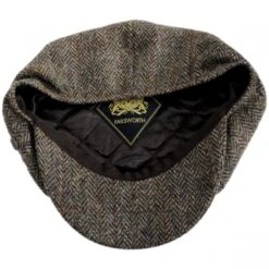 Harris Tweed Overcheck Herringbone Wool Newsboy Cap - Taupe 7 Harris Tweed Overcheck Herringbone Wool Newsboy Cap - Taupe -Novel Accessories 378168