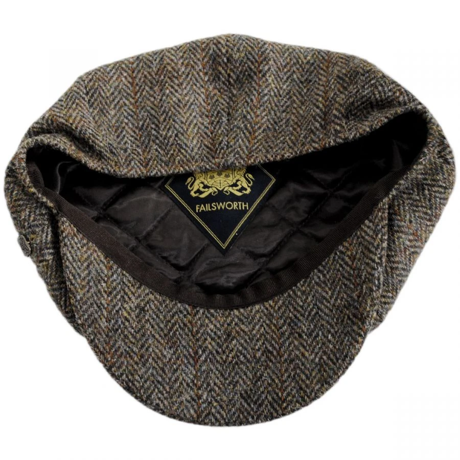 Harris Tweed Overcheck Herringbone Wool Newsboy Cap - Taupe 5 Harris Tweed Overcheck Herringbone Wool Newsboy Cap - Taupe - Image 3