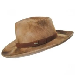 Scala Arizona Distressed Wool Felt Fedora Hat -Novel Accessories 379868