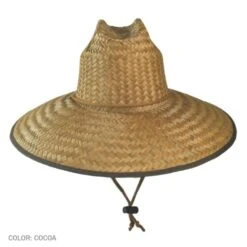 Palm Leaf Straw Lifeguard Hat W/ Bound Brim