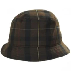 British Millerain Waxed Plaid Cotton Rain Bucket Hat