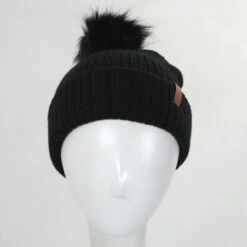 Alison Faux Fur Pom Beanie Hat -Novel Accessories 382439