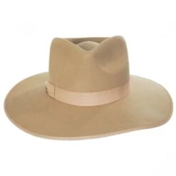 Wool Felt Rancher Fedora Hat - Caramel