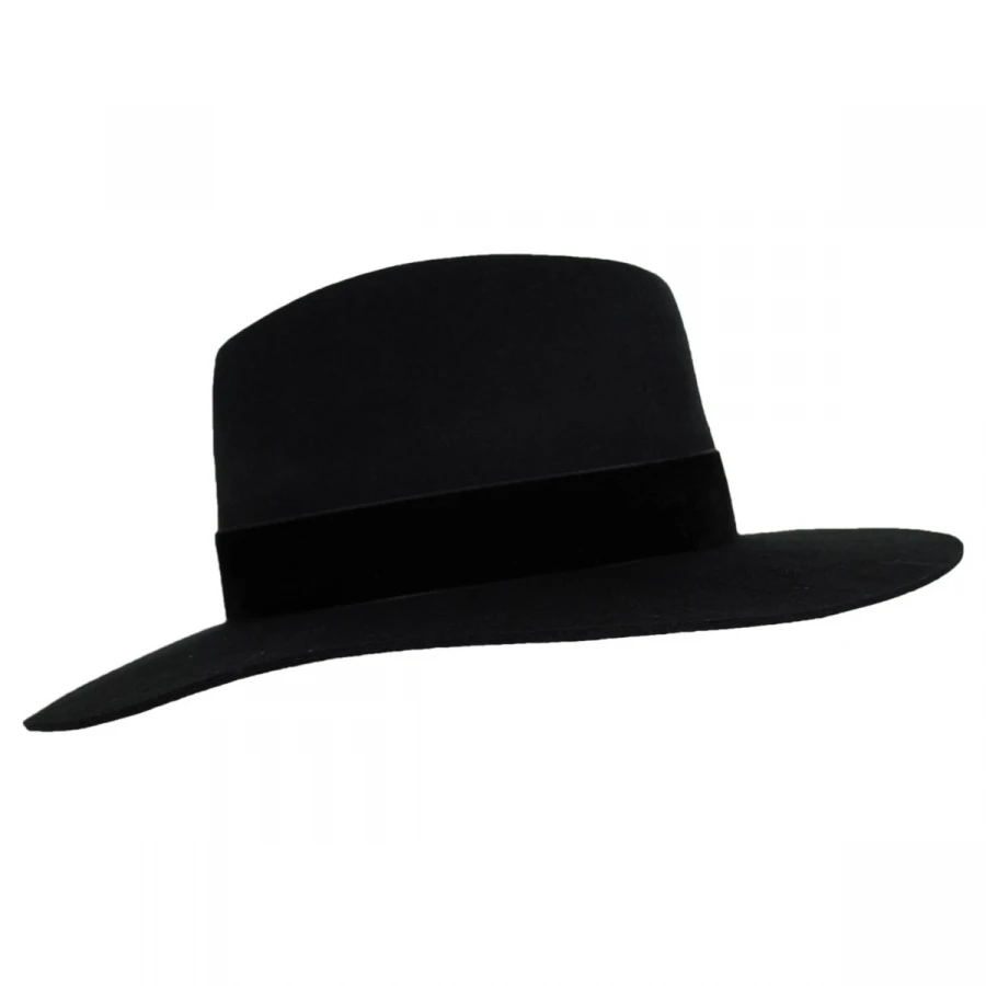 Benson Tri Wool Felt Fedora Hat - Black 4 Benson Tri Wool Felt Fedora Hat - Black - Image 2