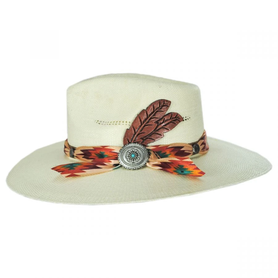 CHARLIE 1 HORSE Tribal Shantung Straw Fedora Hat 4 CHARLIE 1 HORSE Tribal Shantung Straw Fedora Hat - Image 2