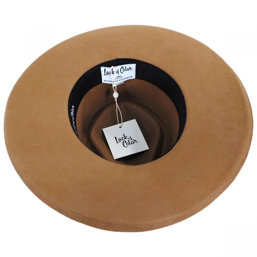 Val Diamond Crown Wool Felt Fedora Hat - Brown 5 Val Diamond Crown Wool Felt Fedora Hat - Brown - Image 3