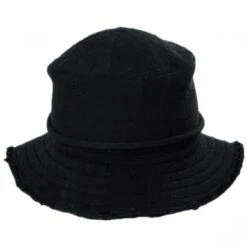 Frayed Edge Cotton Packable Bucket Hat