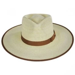 Jo Palm Straw Rancher Fedora Hat - Natural