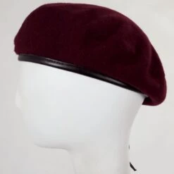 Wool Military Beret With Lambskin Band -Novel Accessories 395148
