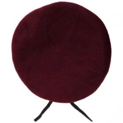 Wool Military Beret With Lambskin Band -Novel Accessories 395151