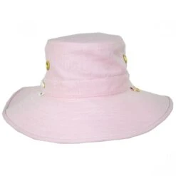 Broad Brim Hemp Fabric Sun Hat - Pink
