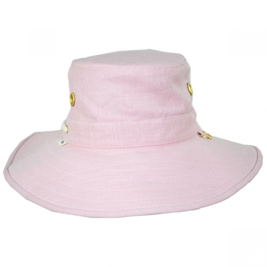 Broad Brim Hemp Fabric Sun Hat - Pink 3 Broad Brim Hemp Fabric Sun Hat - Pink