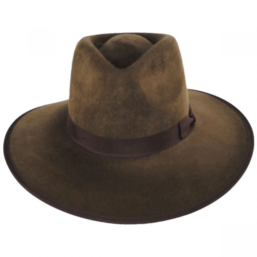 Jo Wool Felt Rancher Fedora Hat - Toffee 3 Jo Wool Felt Rancher Fedora Hat - Toffee