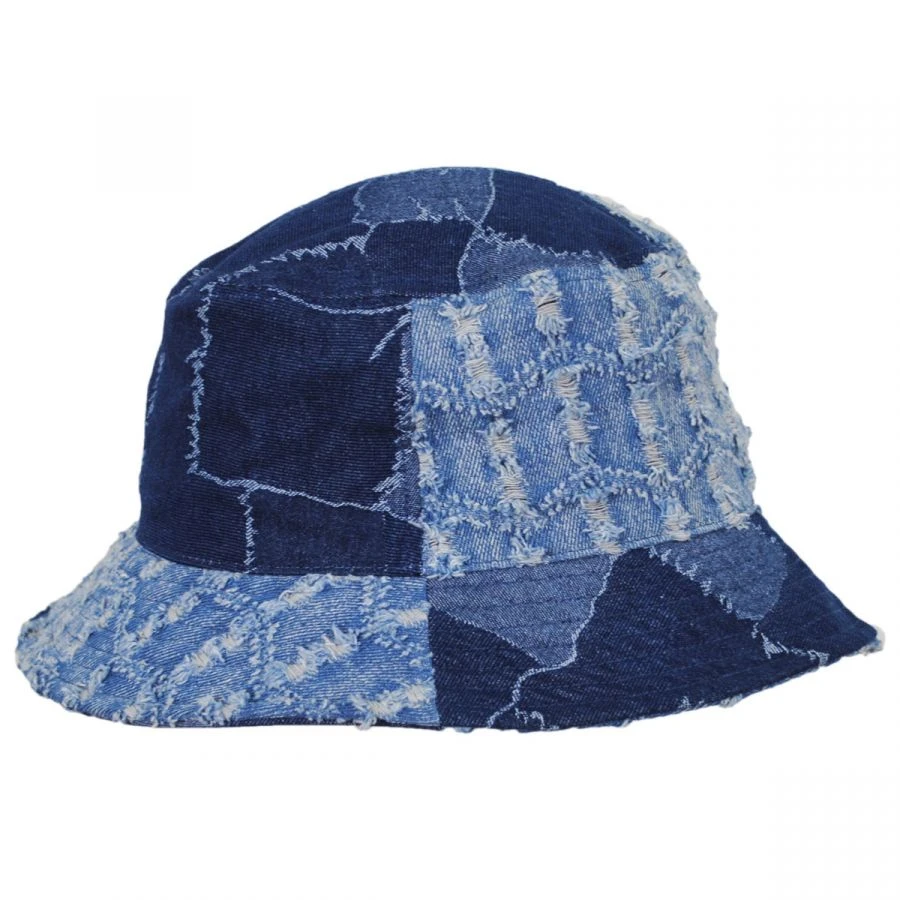 Kangol Patchwork Mashup Denim Cotton Bucket Hat 4 Kangol Patchwork Mashup Denim Cotton Bucket Hat - Image 2