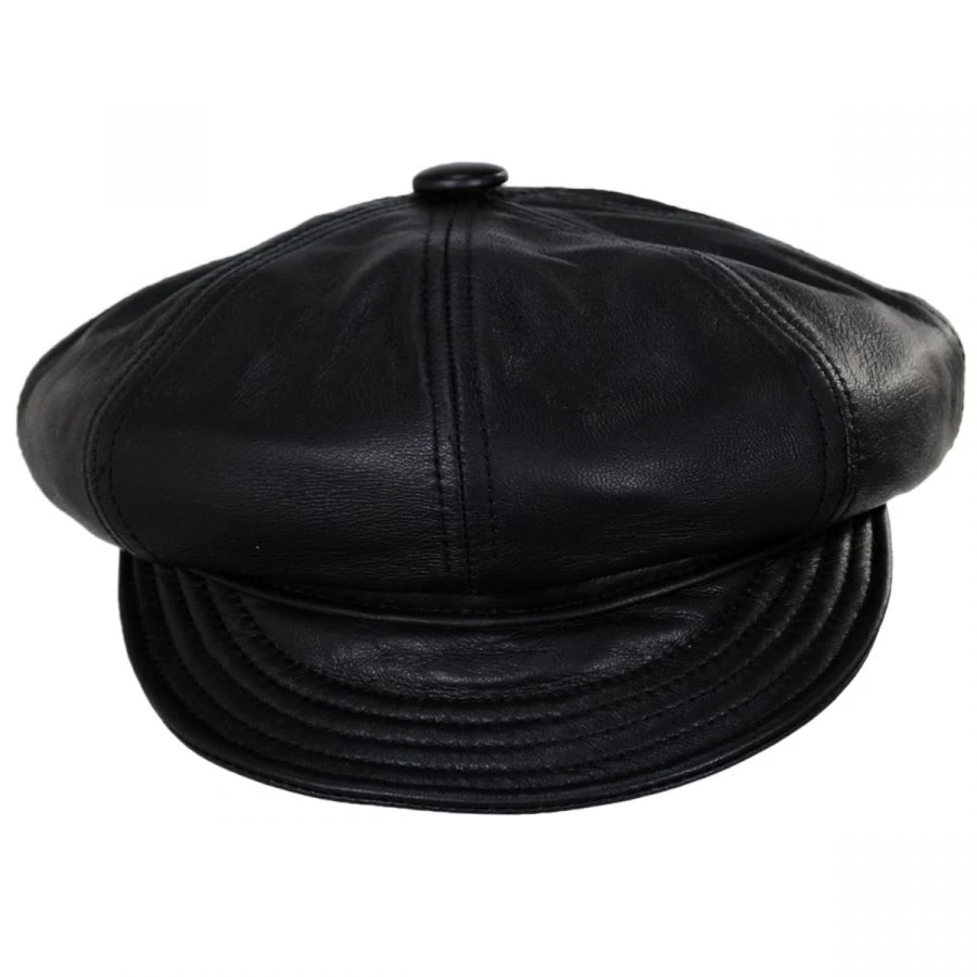 Spitfire Lambskin Leather Newsboy Cap 3 Spitfire Lambskin Leather Newsboy Cap
